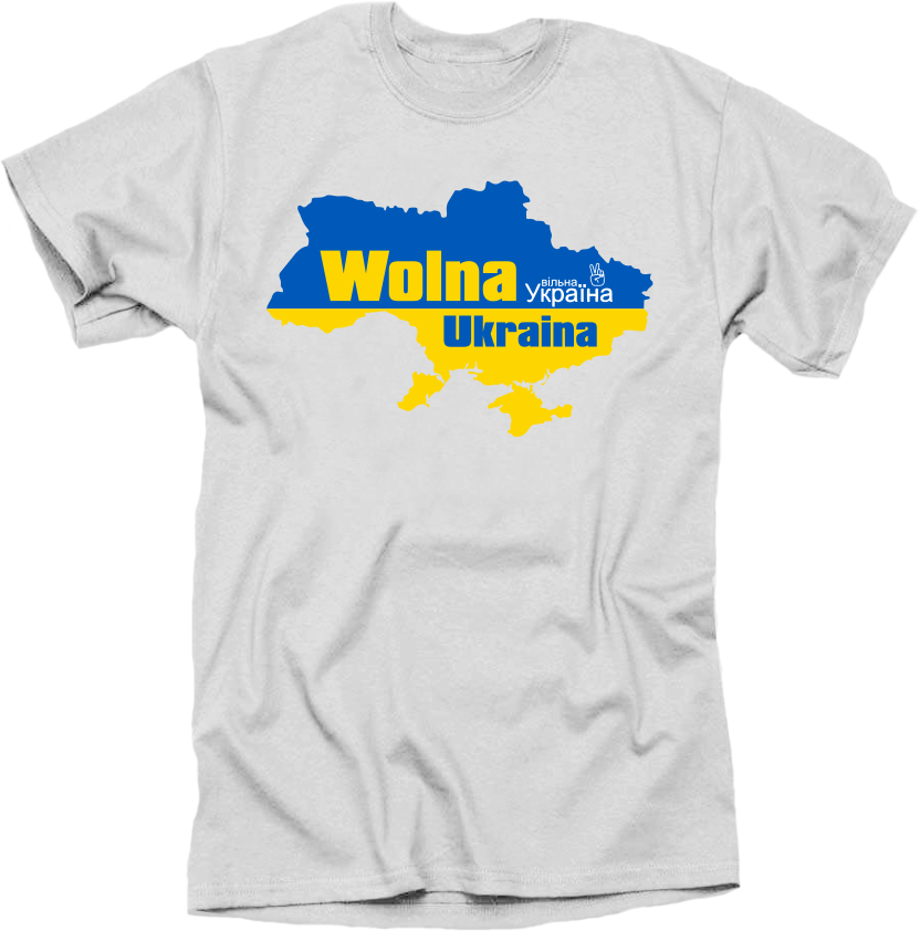 Wolna Ukraina Map 2L - Koszulka męska 